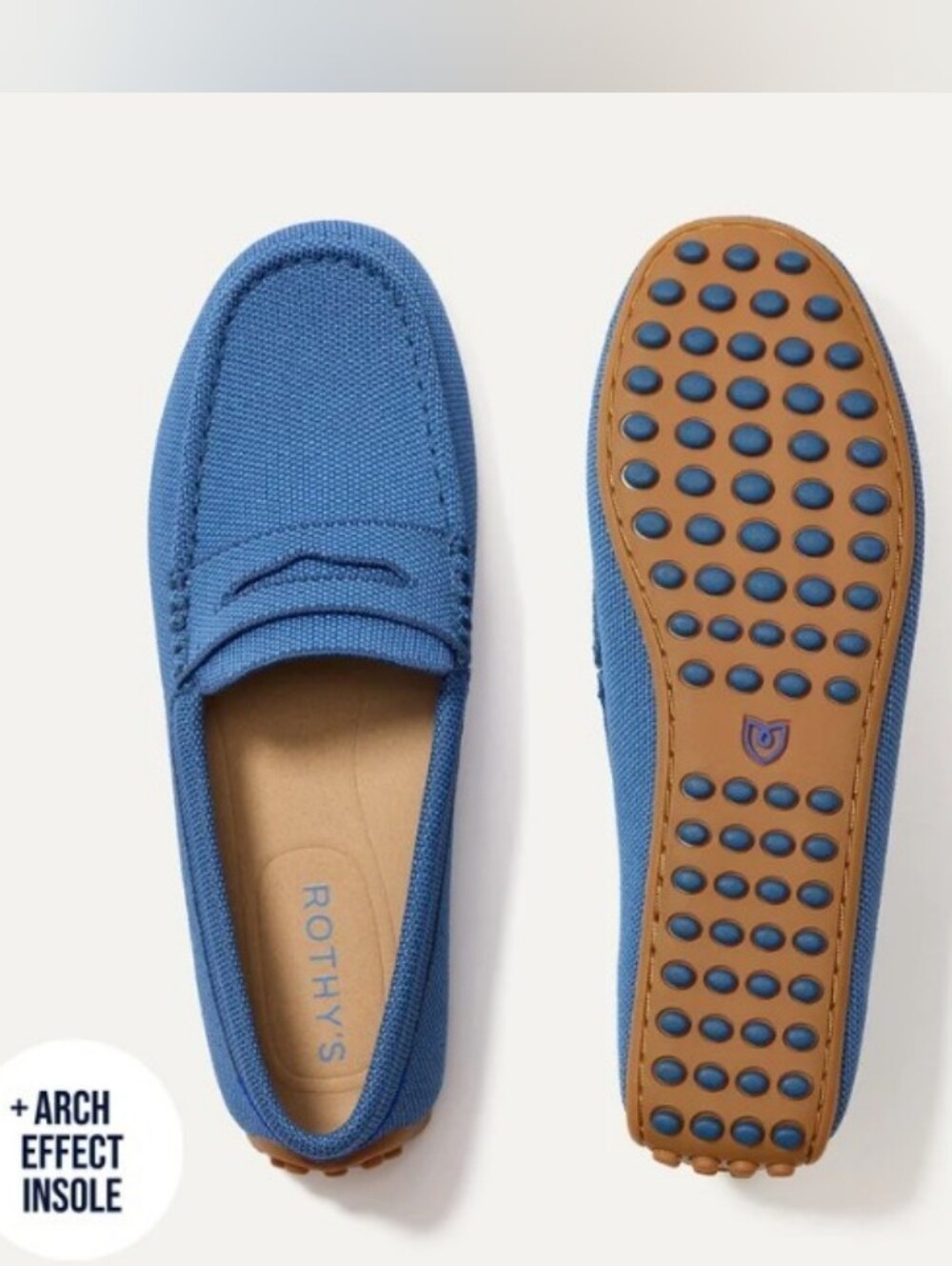 Rothy's The Daily Driving Loafer Blue Sea Knit Loafers Size 8